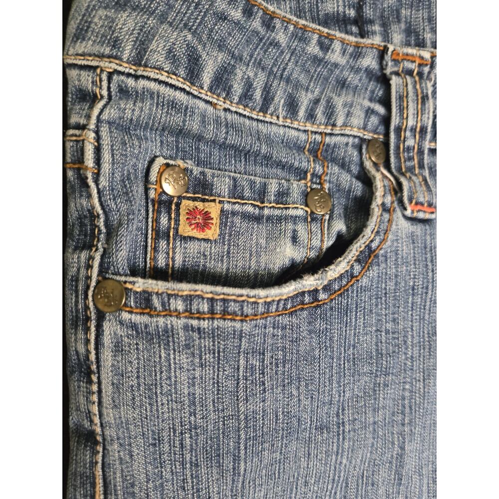 PARIS BLUES Women's Light Wash Denim Jeans Straight Leg Rise Cropped SZ 7, 28x21 - Picture 3 of 16